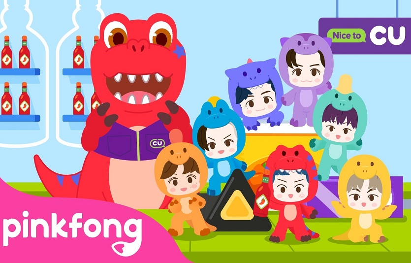 편의점 CU, SM엔터테인먼트 보이그룹 NCT, 핑크퐁은 협업상품 간편식 시리즈를 출시하고 마케팅을 동시 전개한다. 사진=CU