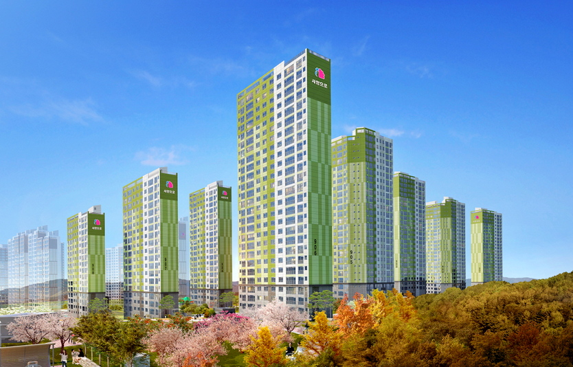 부영그룹은 부영주택이 지은 전남 여수시 웅천동 웅천택지개발지구 마린파크 애시앙 1·2단지에 있는 상가 15개 점포의 입찰을 실시한다. 사진=부영