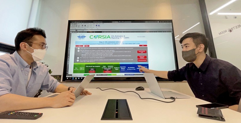 SK이노베이션 환경과학기술원 임직원이 업계 최초로 국제항공분야 탄소 배출량 정식 검증원(CORSIA Verifier) 자격을 최근 모두 취득했다. CORSIA 논의 모습. 사진=SK이노베이션