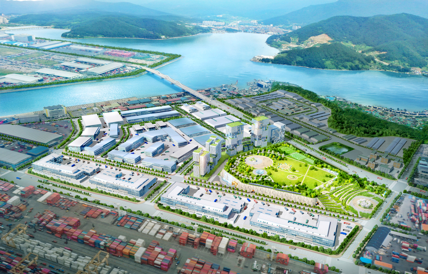 부산항 신항 북컨2단계 배후단지 조성사업 조감도. 사진=DL이앤씨