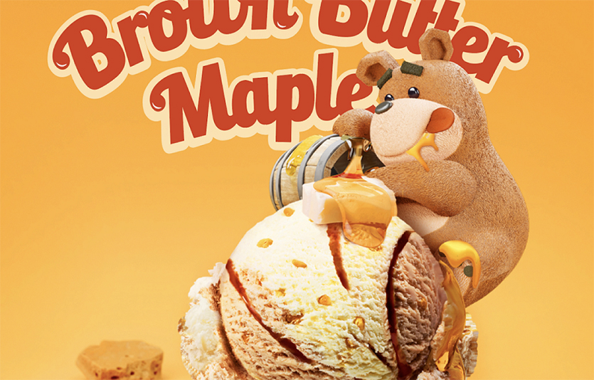 배스킨라빈스가 4월 신제품 ‘브라운 버터 메이플’ 아이스크림을 출시한다. 이미지=SPC그룹