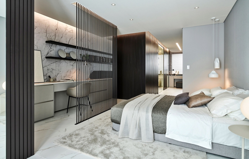 한샘이 최신 주거환경 트렌드를 반영해 선보인 모델하우스 내부. 사진=한샘