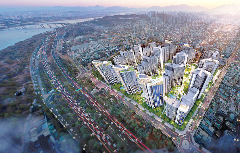 롯데건설-현대건설 컨소시엄이 수주한 선사현대아파트 새단장 사업 조감도. 사진=롯데건설