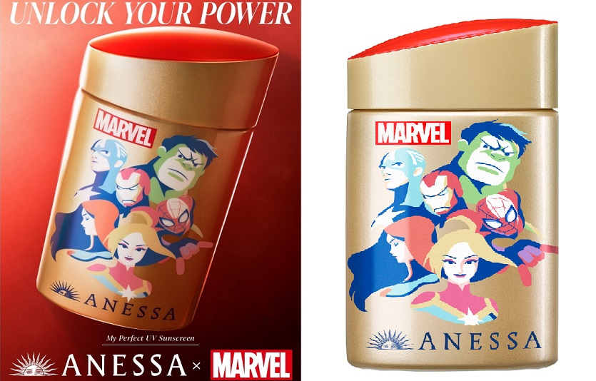 아넷사가 마블 히어로들과 함께하는 자외선차단 제품들을 선보였다. 사진=아넷사