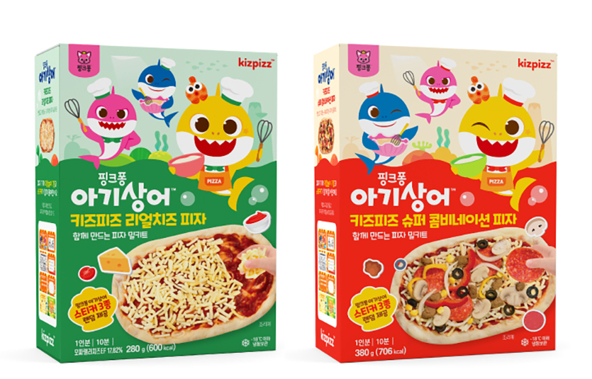 고피자가 어린이날을 맞아 ‘핑크퐁 아기상어 키즈피즈’ 2종을 내놓는다. 사진=고피자