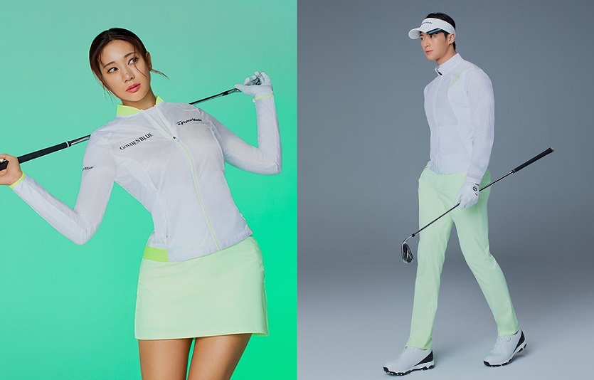 테일러메이드 어패럴은 라임컬러 배색이 시원한 골프 새내기들에 안성맞춤인 여름상품을 출시했다. 사진=테일러메이드