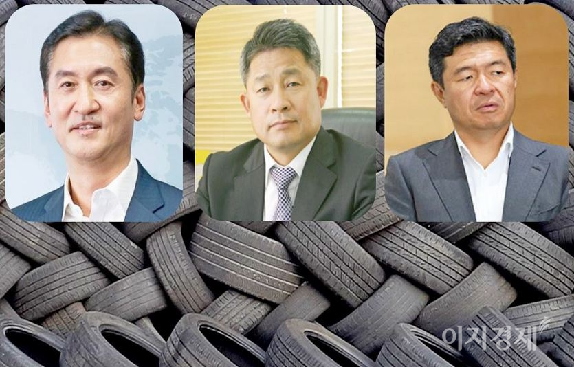 국내 타이어 3사 가운데 1분기 (왼쪽부터)정일택 금호타이어 대표이사는 선방했지만, 이수일 한국타이어 대표이사의 실적은 큰 폭으로 감소했다. 강호찬 넥센타이어 부회장은 적자 전환했다. 사진=이지경제, 각사