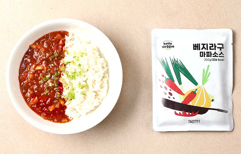 채식 시장에 도전장을 내민 프레시지도 해당 사업을 강화하고 있다. 헬로베지 베지라구 마파소스. 사진=프레시지