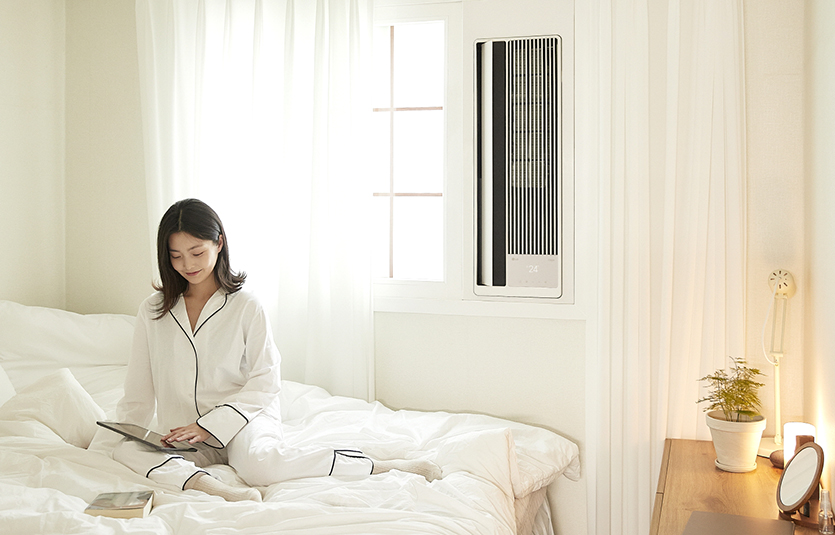 LG전자의 창문형 에어컨 ‘휘센 오브제컬렉션 엣지’. 사진=LG전자