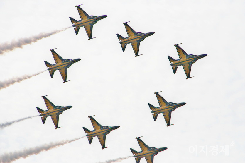 T-50의 에어쇼 모습. 사진=정수남 기자