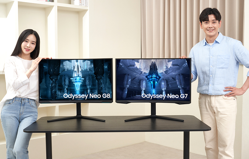 삼성전자가 4K 해상도와 240㎐ 고주사율을 지원하는 ‘오디세이 네오 G8’을 국내 시장에 출시한다. 사진=삼성전자
