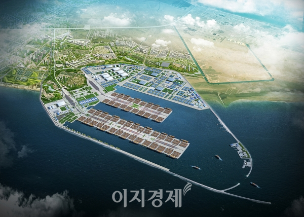 대우건설이 건설중인 알포 신항만 조감도. 사진=대우건설