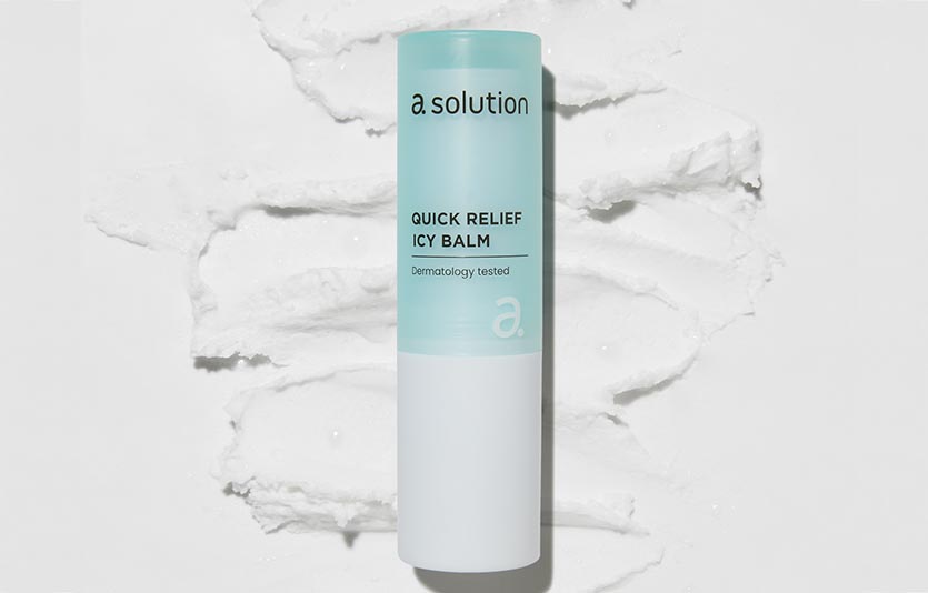 애경산업의 데일리 더마 솔루션 브랜드 ‘에이솔루션’의 ‘퀵 진정 아이시 밤’의 6월 매출이 전월 대비 79% 증가했다. 사진=애경산업