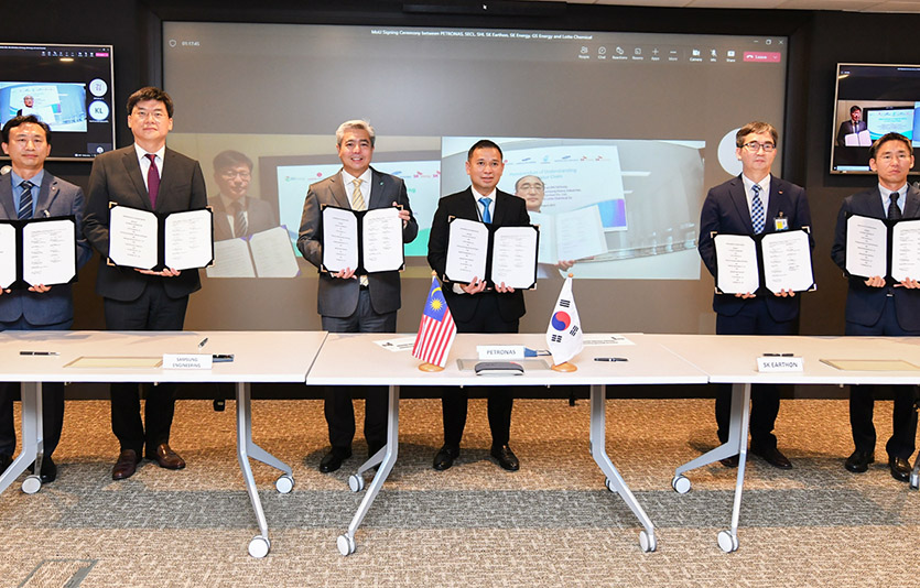 국내 대표 산업군 선두기업들이 말레이시아의 국영에너지기업 페트로나스와 협업, 국경을 초월한 CCS(탄소 포집·저장) 사업에 나선다. 사진=SK에너지