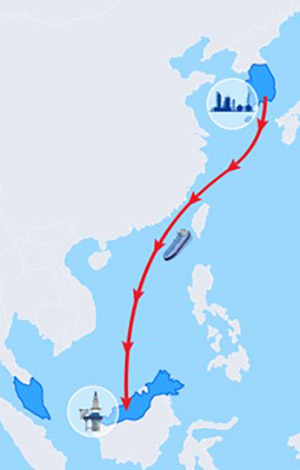 이번 프로젝트는 국내 산업단지에서 발생한 이산화탄소를 포집, 국내 허브 에 집결시킨 후, 말레이시아로 이송·저장하는 사업이다. 이미지=SK에너지