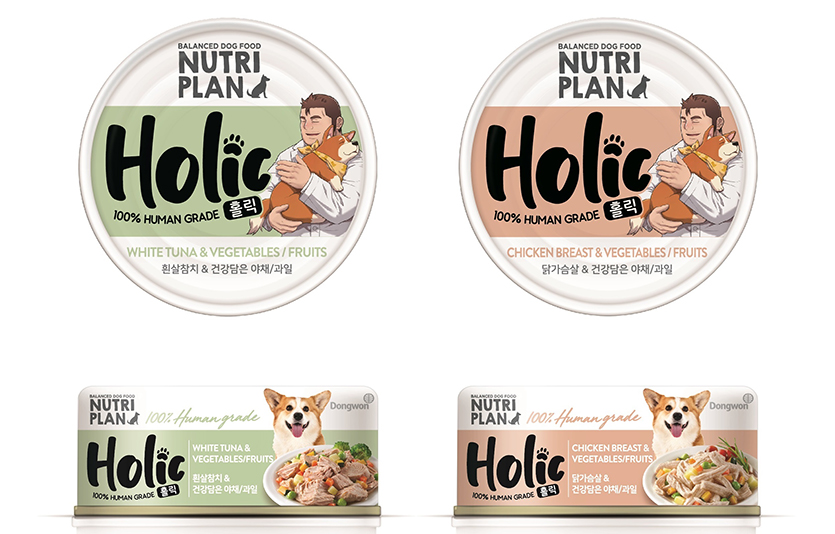 동원F&B의 펫푸드 전문 브랜드 뉴트리플랜이 반려견용 프리미엄 습식캔 홀릭 2종을 출시했다. 사진=동원F&B