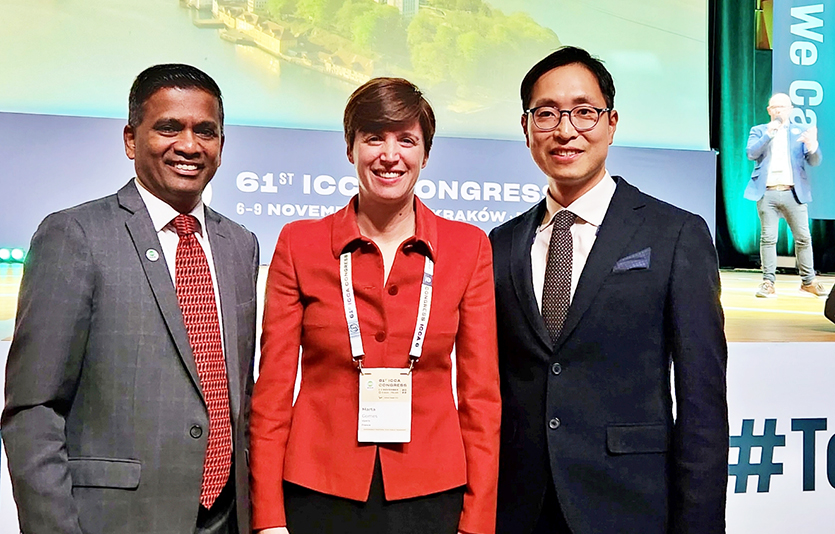 (왼쪽부터)센틸고피나 ICCA CEO, 마르타고메즈 ICCA회장, 킨텍스 양주윤 팀장. 사진=킨텍스