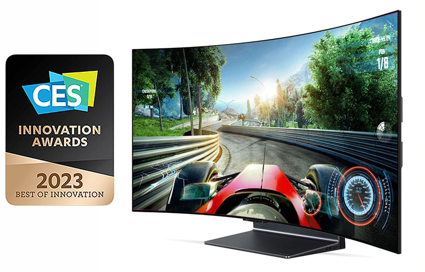 'CES 2023 최고 혁신상'을 수상한 벤더블 게이밍 올레드 TV 'LG 올레드 플렉스(FLEX)' 사진=LG전자
