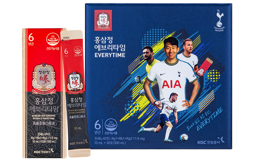 KGC인삼공사 정관장은 공식 라이선스를 맺고 ‘에브리타임 토트넘 에디션’을 출시했다. 사진=KGC인삼공사