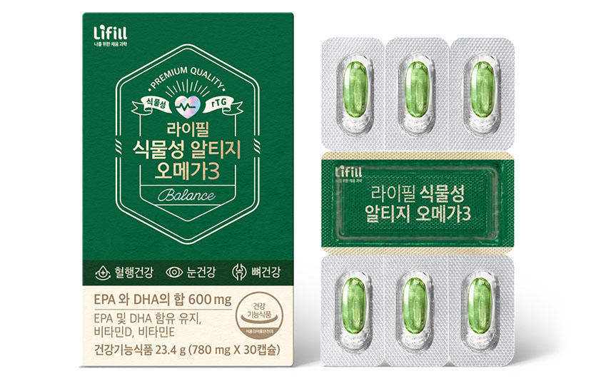 농심이 건기식 브랜드 ‘라이필’의 신제품 ‘식물성 알티지 오메가3’를 출시했다. 사진=농심