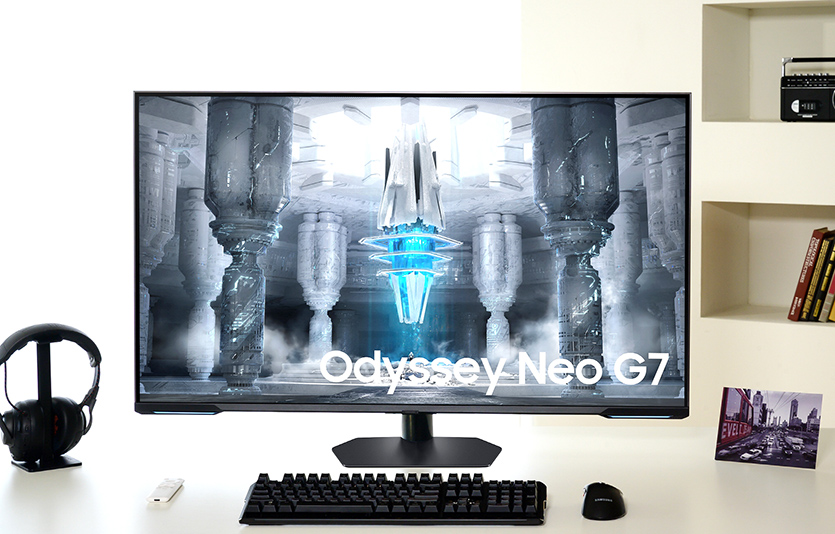 삼성전자는 내년 초 43형 대화면 게이밍 모니터 ‘오디세이 네오(Odyssey Neo) G7’을 국내에 출시한다. 사진=삼성전자