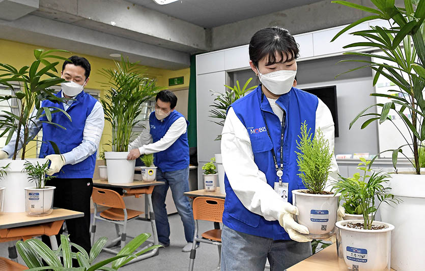 현대모비스 교실숲 조성 활동. 사진=현대모비스