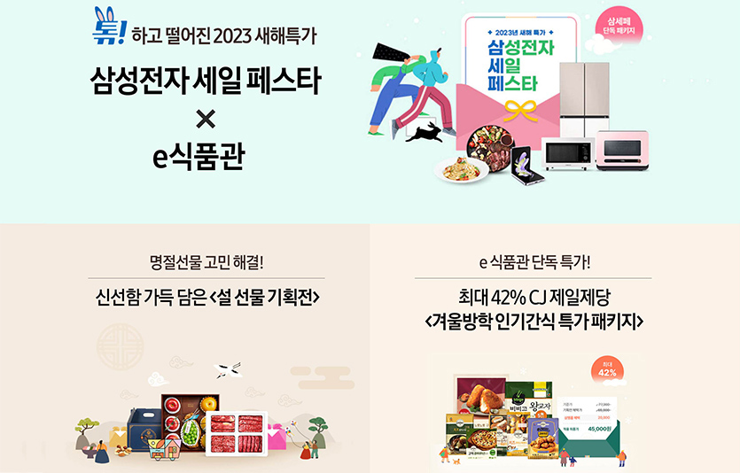 삼성전자는 삼성닷컴 ‘e식품관’에서 새해맞이 다양한 기획전을 선보인다. 이미지=삼성전자