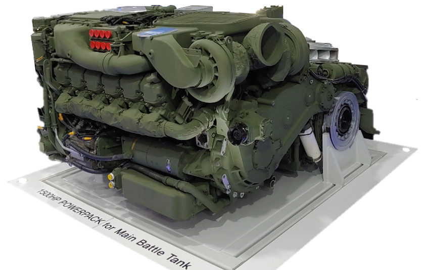 현대두산인프라코어가 개발해 터키 알타이 전차에 탑재되는 1500마력 전차엔진. 사진=현대두산인프라코어