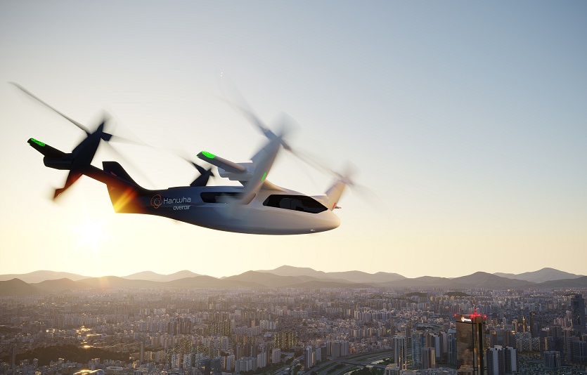 한화시스템과 오버에어가 공동개발중인 UAM 기체 ′버터플라이′ 이미지. 사진=한화시스템
