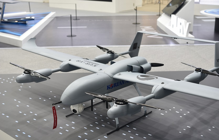 2023 드론쇼 코리아에 전시되는 대한항공 수직이착륙 무인기. 사진=대한항공