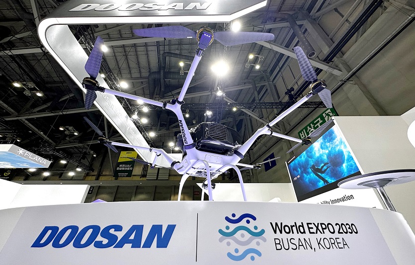 두산은 지난주 열린 드론쇼코리아에 부스