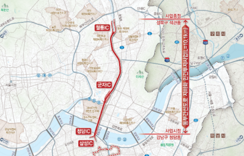 동부간선도록 지하화 위치도. 사진=대우건설 컨소시엄