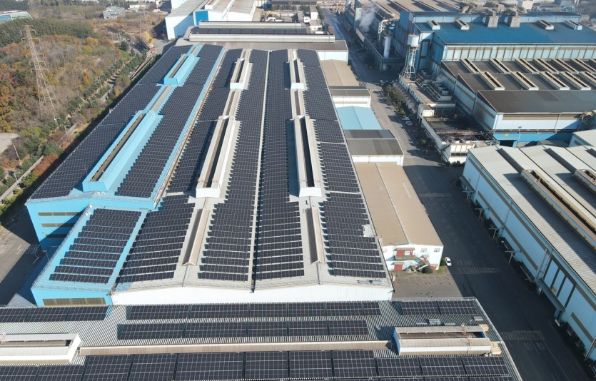 동국제강 포항공장에 설치된 태양광 자가발전 설비. 사진=동국제강