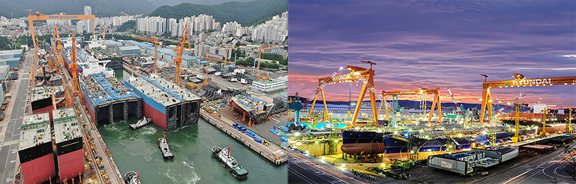 사진=각 사 제공(왼쪽부터 대우조선해양, HD현대중공업)