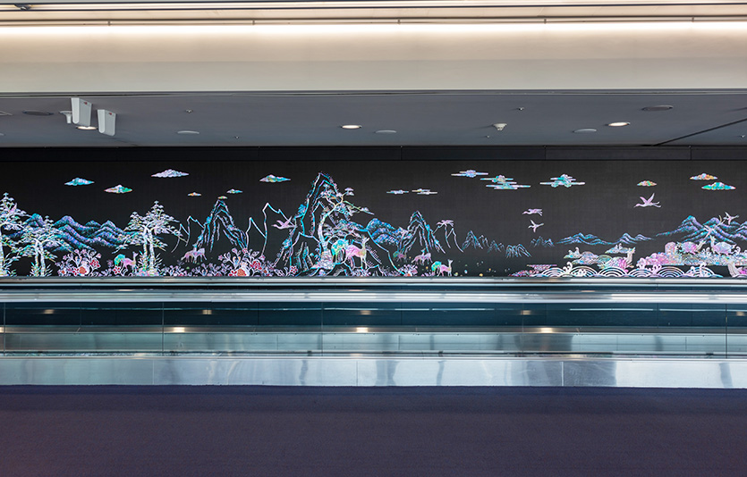 나전칠기를 주제로 한 미디어아트. 사진=인천국제공항공사 사진=인천국제공항공사