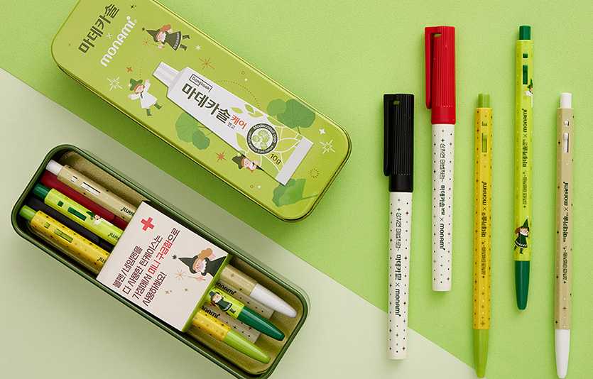 마데카솔X모나미 틴케이스 펜 세트. 사진=동국제약