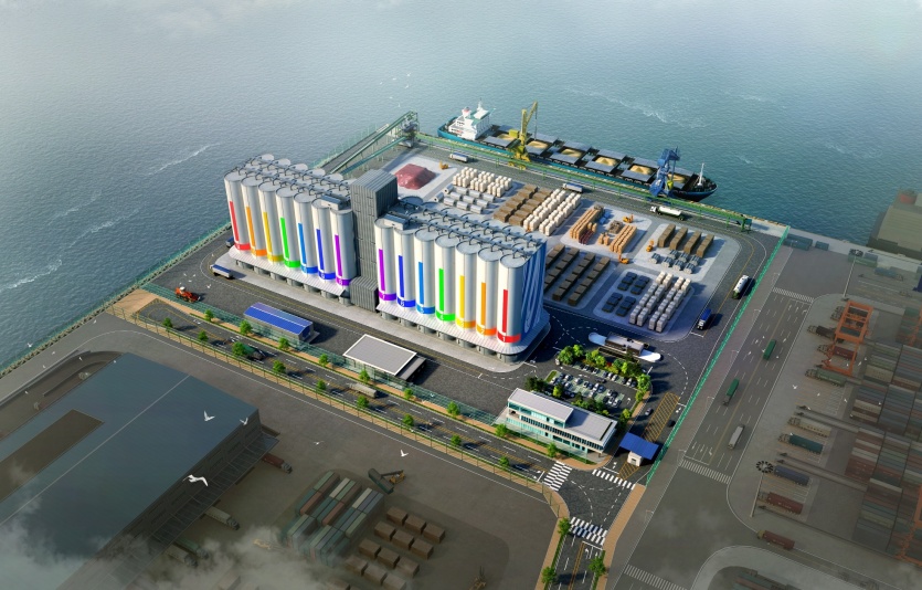 부산항 신항 양곡부두 사업 예상 조감도. 사진=한양