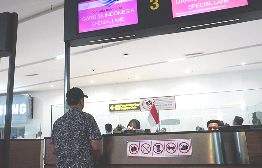 자카르타 입국 수속 모습. 사진=가루다인도네시아 항공