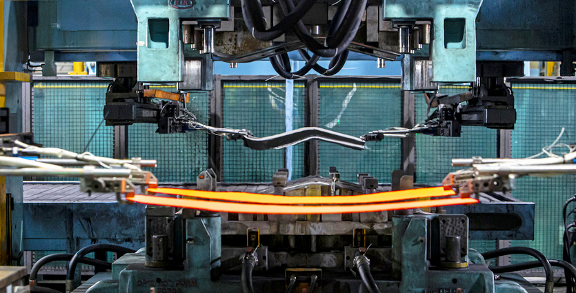 현대제철 예산공장에서 생산 중인 자동차용 고강도 핫스탬핑 부품. 사진=현대제철