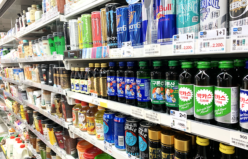 편의점 카페인 음료 매대. 사진=김성미 기자