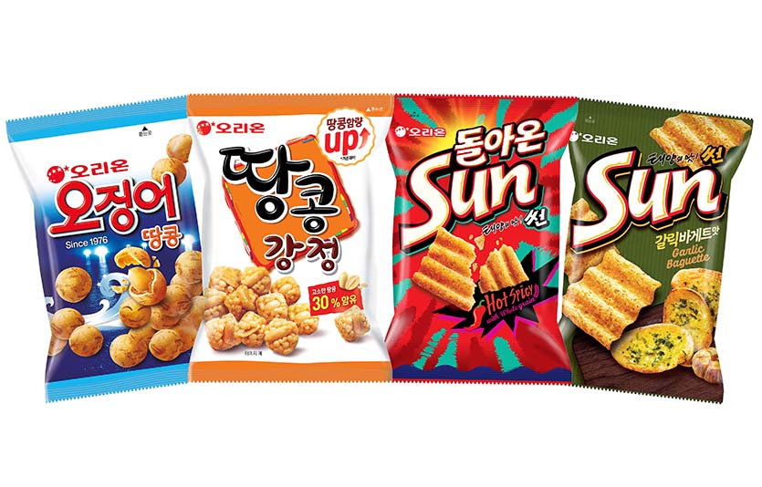 오리온의 땅콩강정·오징어땅콩·썬. 사진=오리온