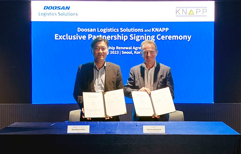DLS-크납, 업무협약식. 사진=두산로지스틱스솔루션
