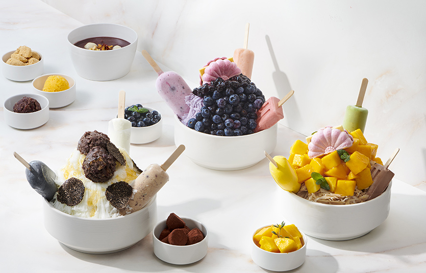 르메르디앙 서울 명동 라운지 & 바 르미에르의 빙수 3종. 사진=르메르디앙 서울 명동