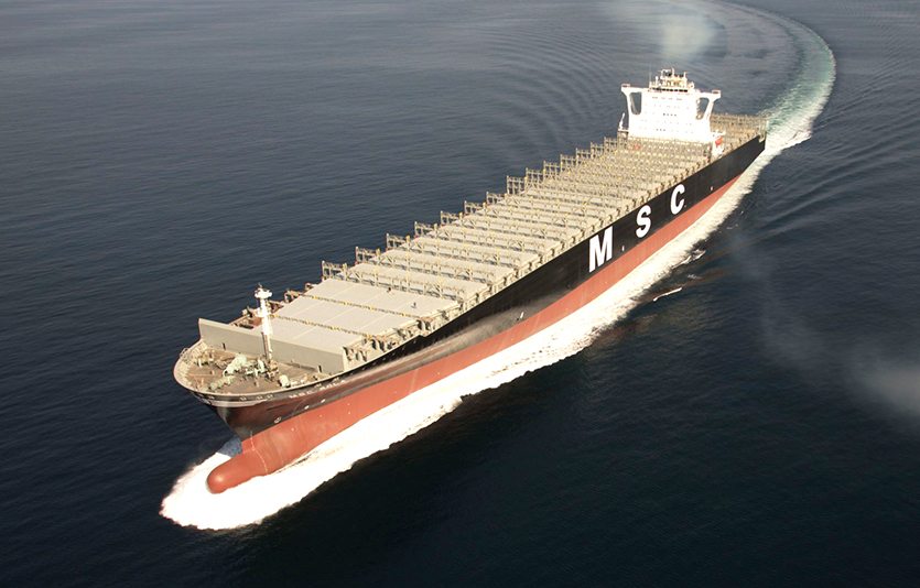 HD현대중공업이 건조한 1만1700TEU급 컨테이너선의 시운전 모습. 사진=HD한국조선해양