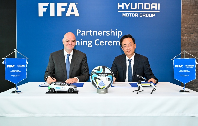 현대차그룹-FIFA, 조인식 기념촬영. 사진=현대차그룹