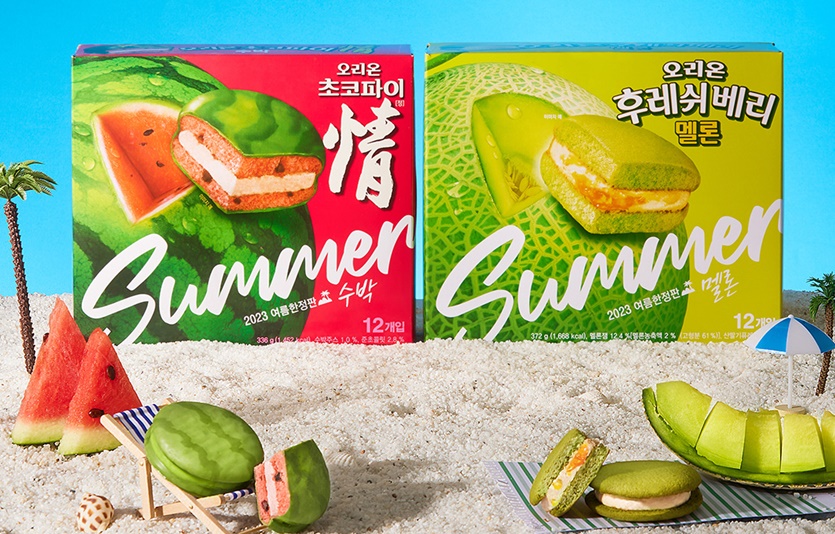 오리온 초코파이情 수박, 후레쉬베리 멜론 여름 한정판 이미지. 사진=오리온
