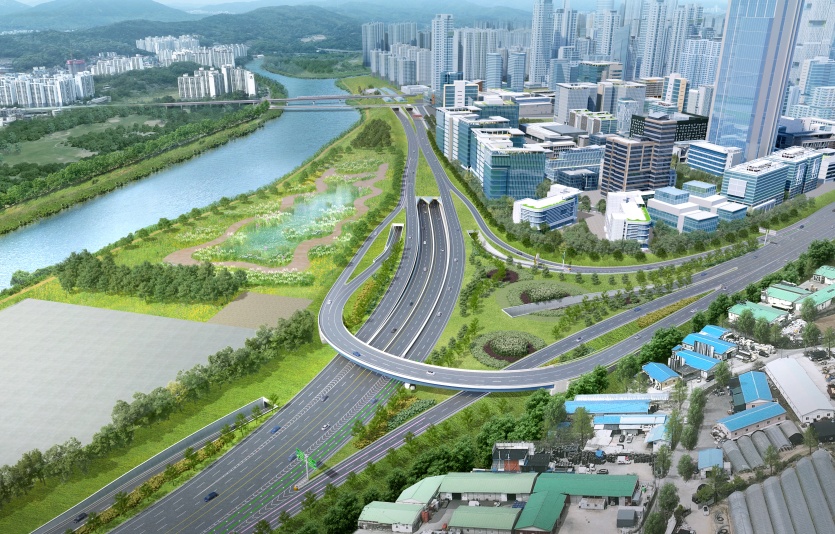 남양주 왕숙 국도47호선, 국내 최초 상하 분리 입체지하도로 조감도. 사진=현대건설