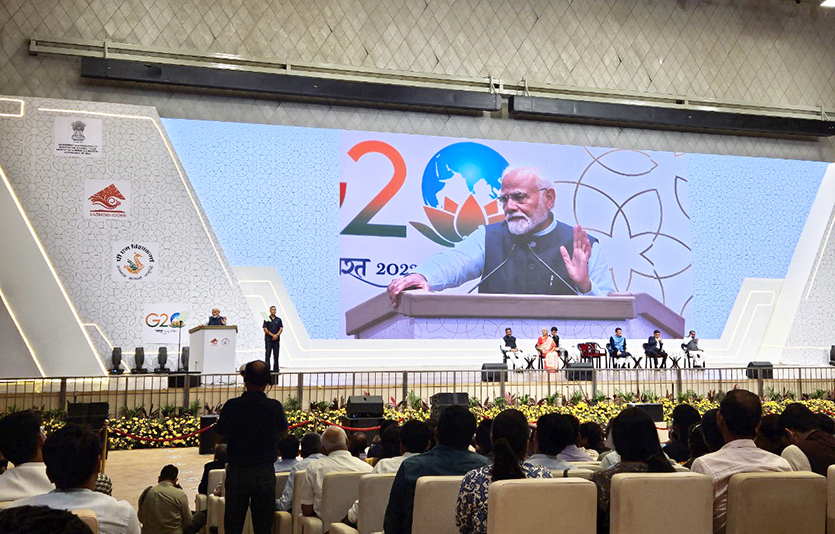 인도국제전시컨벤션센터(IICC) 개장식에 참여한 모디 총리. 사진=킨텍스