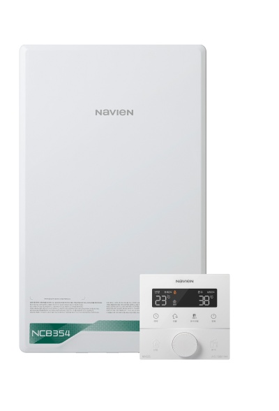 경동나비엔 콘덴싱보일러 NCB354&조그 다이얼 방식의 실내 온도조절기. 사진=경동나비엔