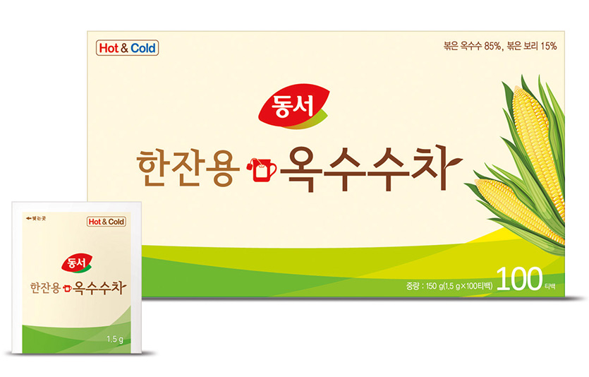 동서식품은 구수한 풍미의 ‘동서 옥수수차’를 한 잔씩 간편하게 마실 수 있는 ‘동서 한잔용 옥수수차’를 출시한다. 사진=동서식품